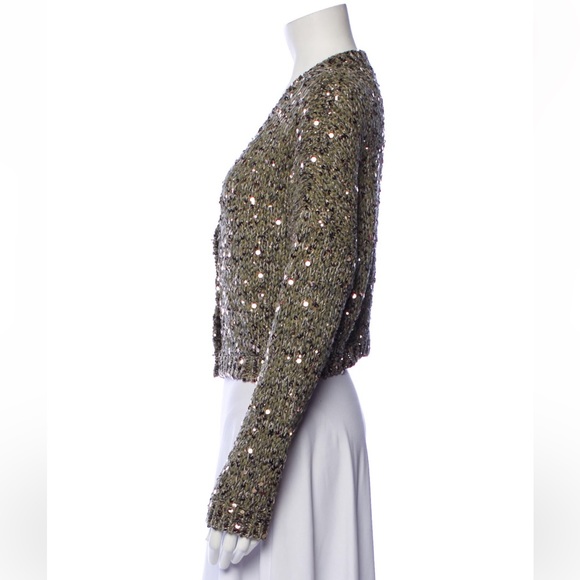 SOLD OUT BRUNELLO CUCINELLI dusty green sequin embellished cardigan - Picture 2 of 6